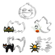 Set di 5 formine per biscotti a tema Halloween, realizzate in acciaio inossidabile