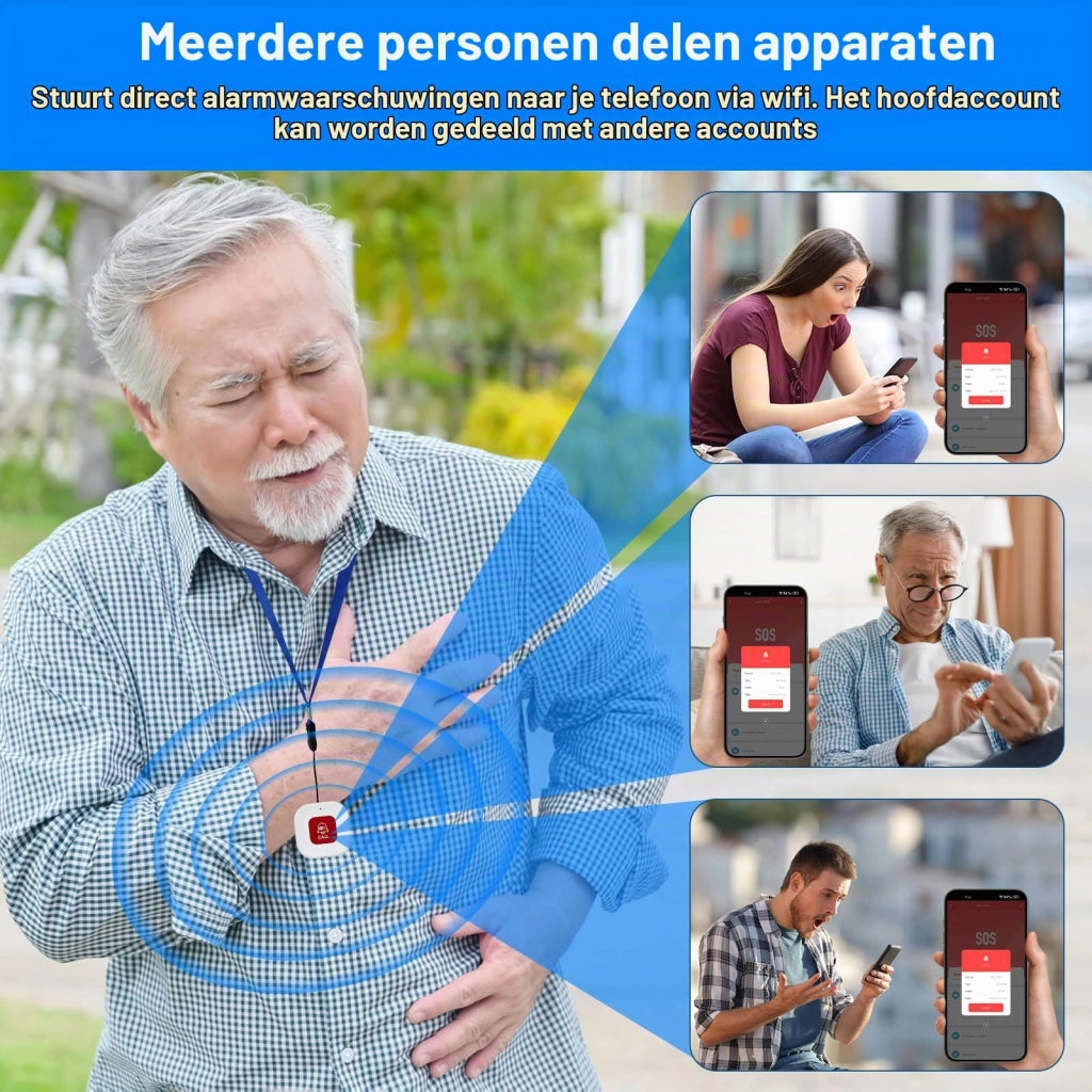 Pulsante di emergenza Wi-Fi per anziani – Localizzatore SOS con monitoraggio tramite app