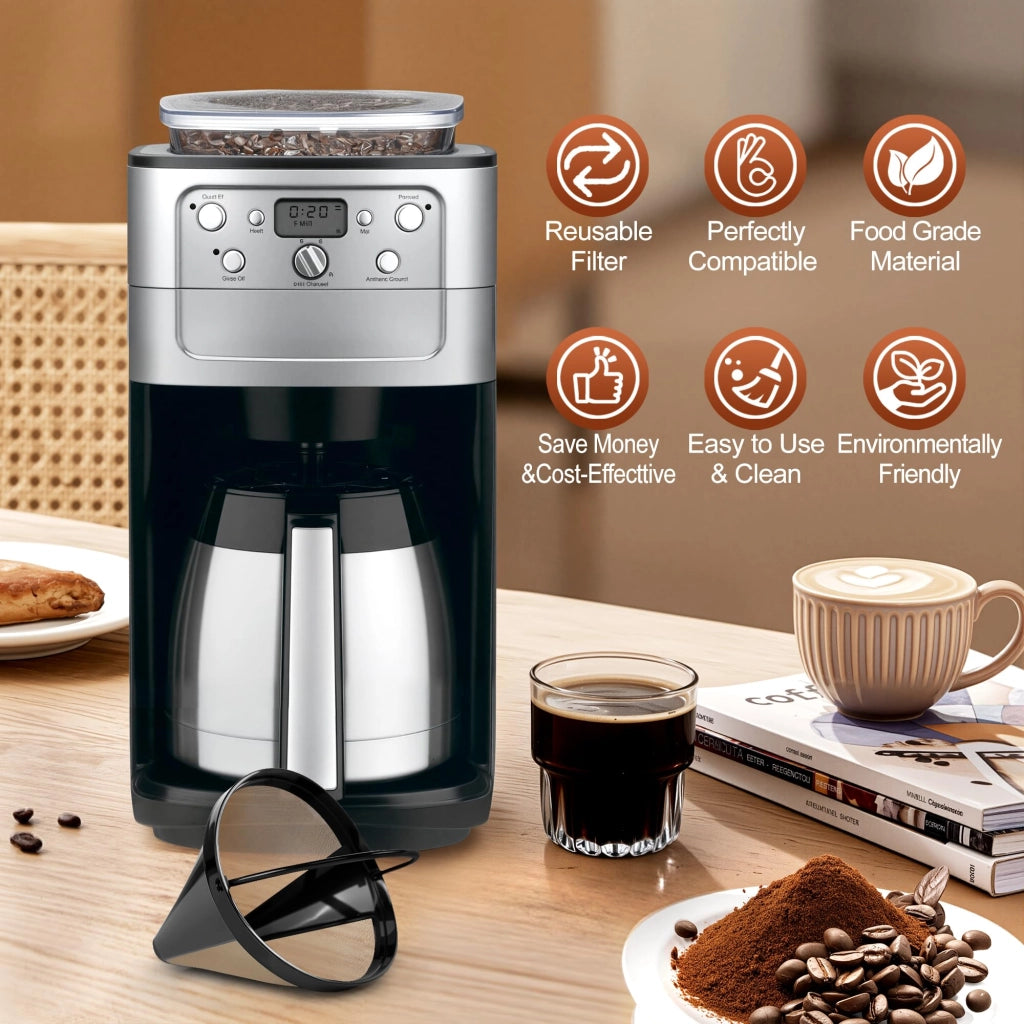 Set di 2 filtri per caffè riutilizzabili, modello conico, numero 4