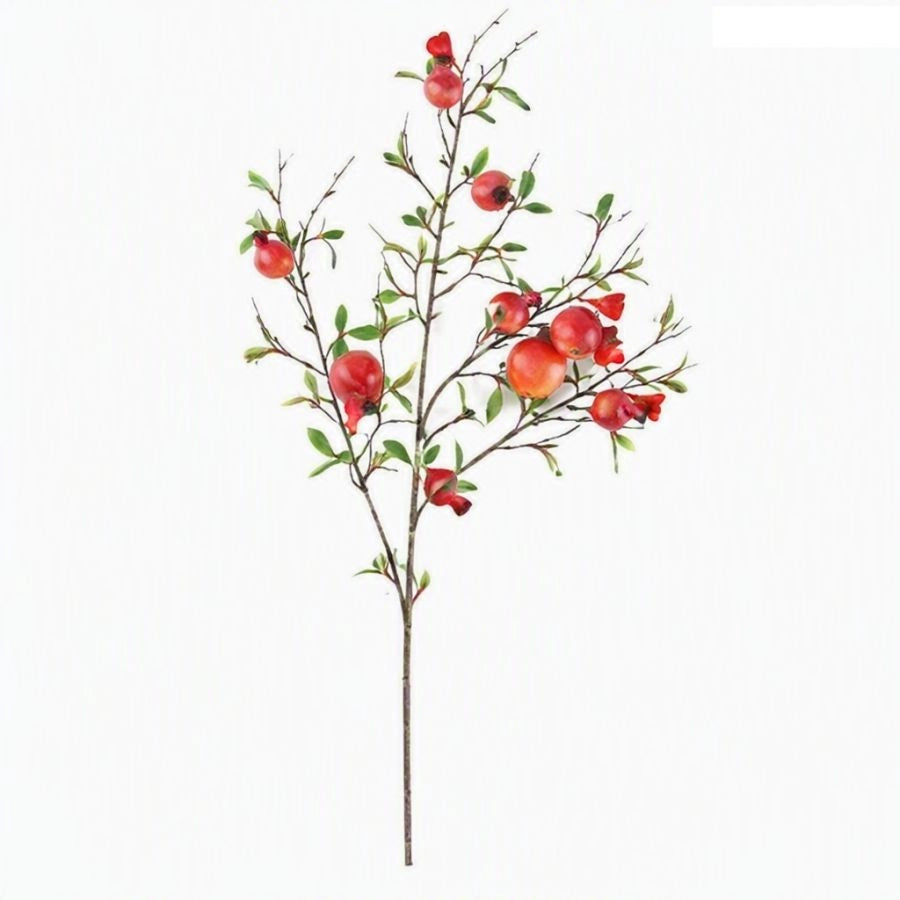 RAMO DECORATIVO MELOGRANO ARANCIONE PER COMPOSIZIONI E ADDOBBI JAEN H 98 CM