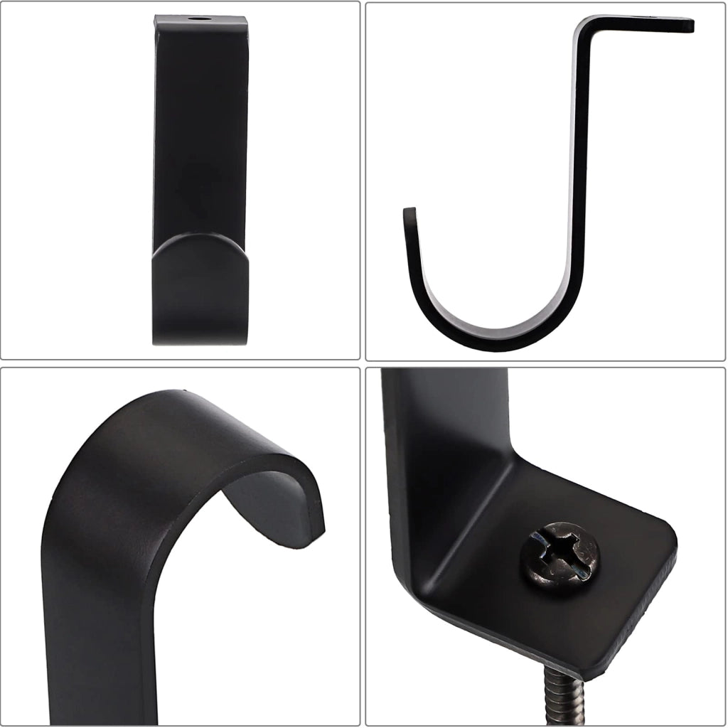 Supporti per tende in metallo, confezione da 3 pezzi, per barra da 25 mm, colore nero