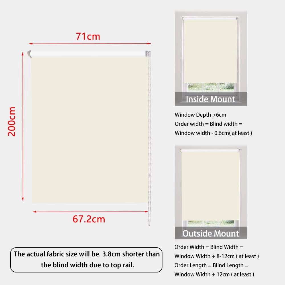 Tenda oscurante in tessuto, impermeabile, 71x200 cm, color beige