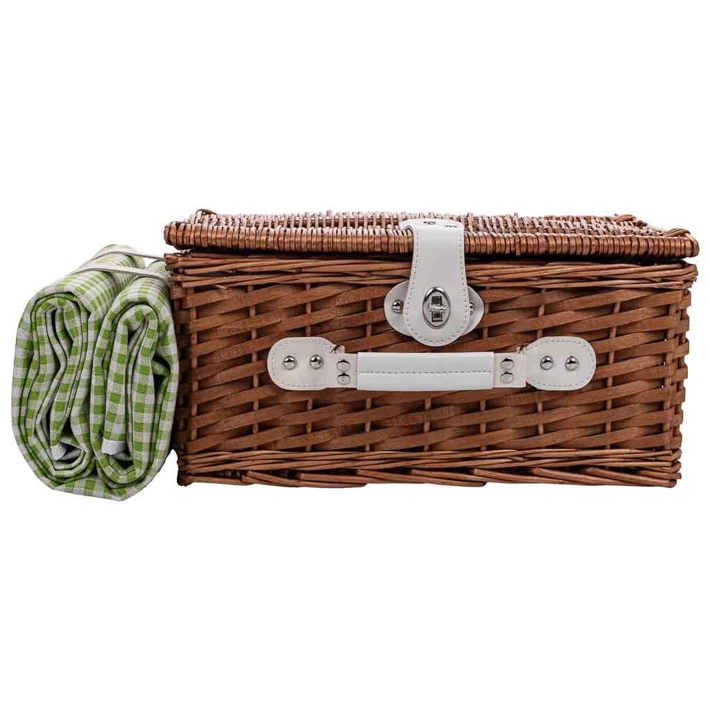 Cesto da picnic 4 persone marrone 40x28x19 cm