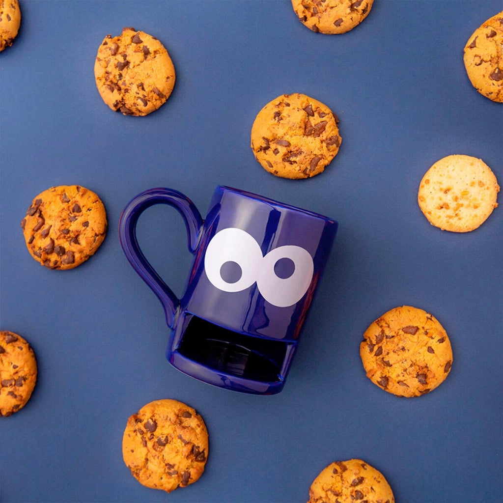 Monster-Mok con vano per biscotti, colore blu, 250 ml, in Vetroceramica