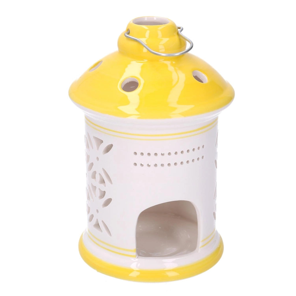Lanterna ceramica giallo tondo cmø11