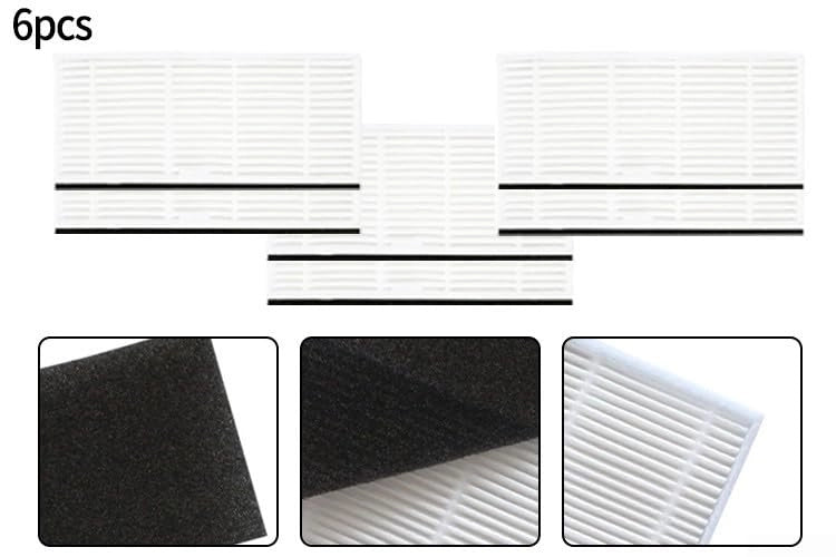6 filtri di ricambio compatibili con gli aspirapolvere Laresar L6 Pro, Ultenic T10 e AIRROBO T10+