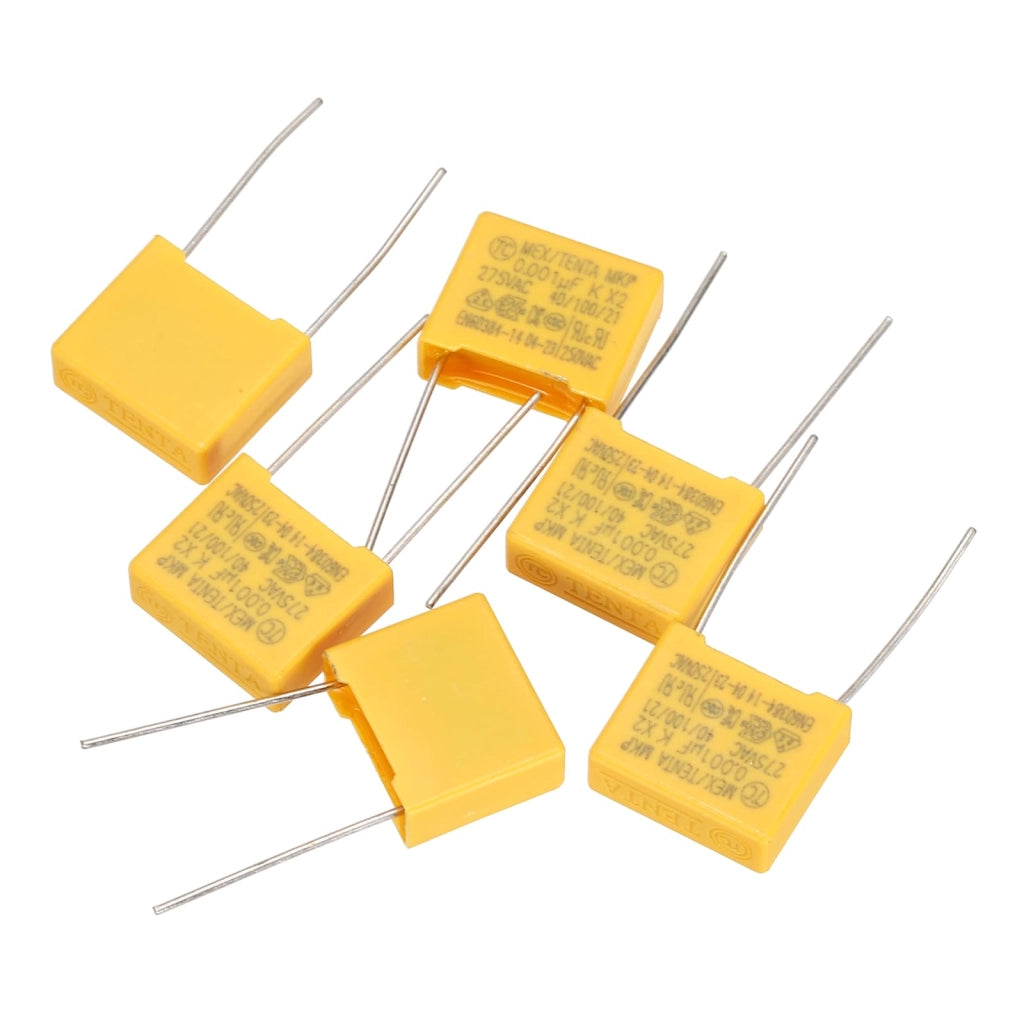 6 condensatori di sicurezza da 0,001 µF, 275 V, con distanza tra i terminali di 10 mm