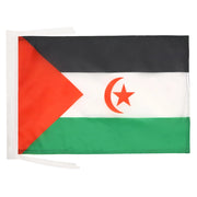Bandiera del Sahara Occidentale, dimensioni 45x30 cm, realizzata in poliestere 100D, con cordoncini