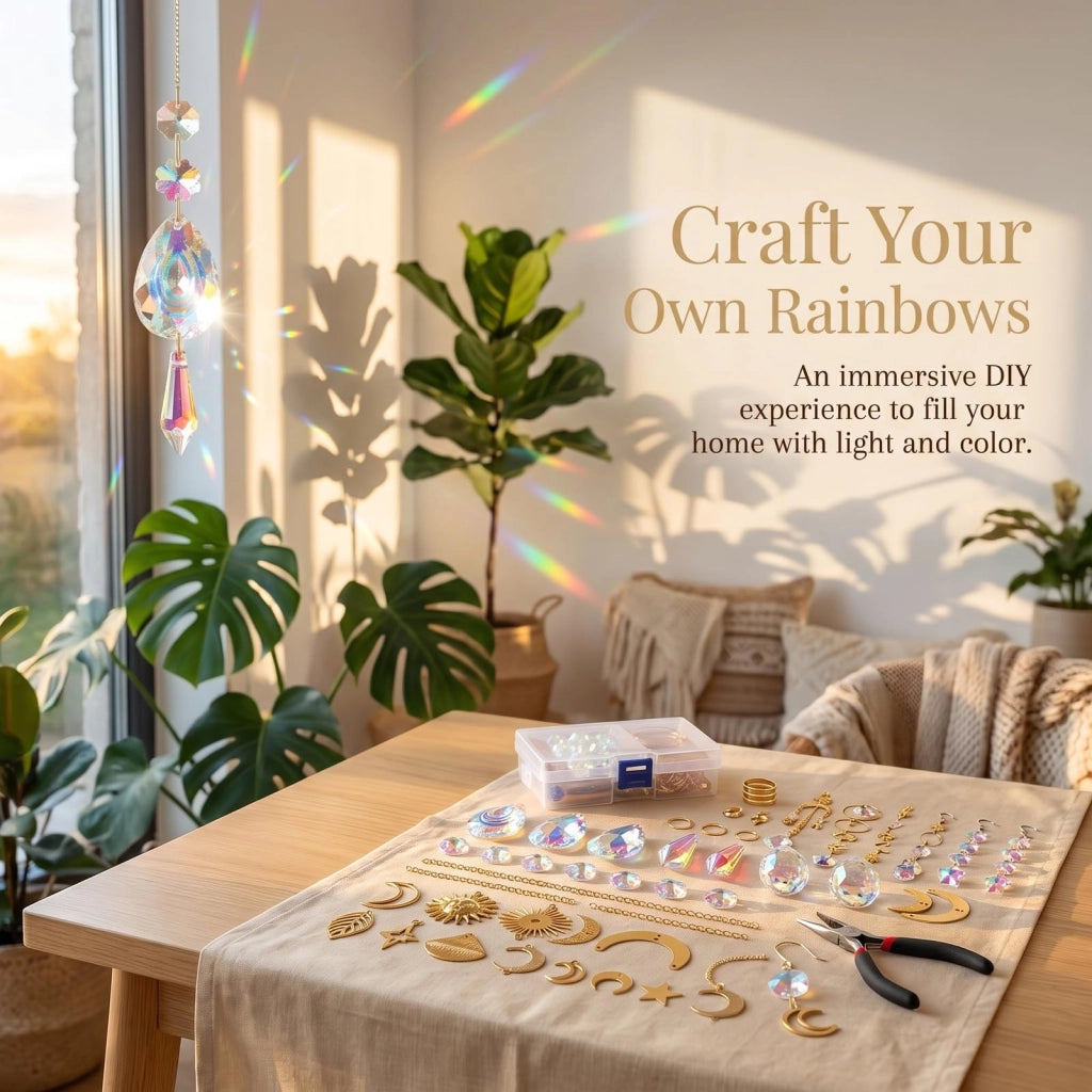 Set di 200 elementi in cristallo per creare decorazioni da appendere, ideali per il fai-da-te