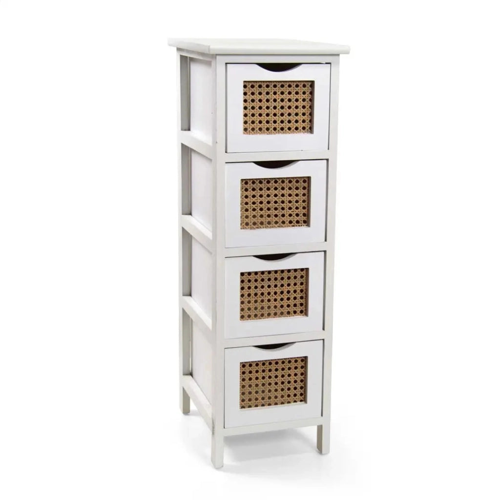 Cassettiera in legno 4 cassetti 26x32x80 cm