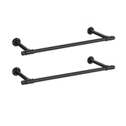 Set di 2 appendiabiti a parete, dimensioni 30x84x7 cm, colore nero, materiale acciaio, capacità di carico 60 kg