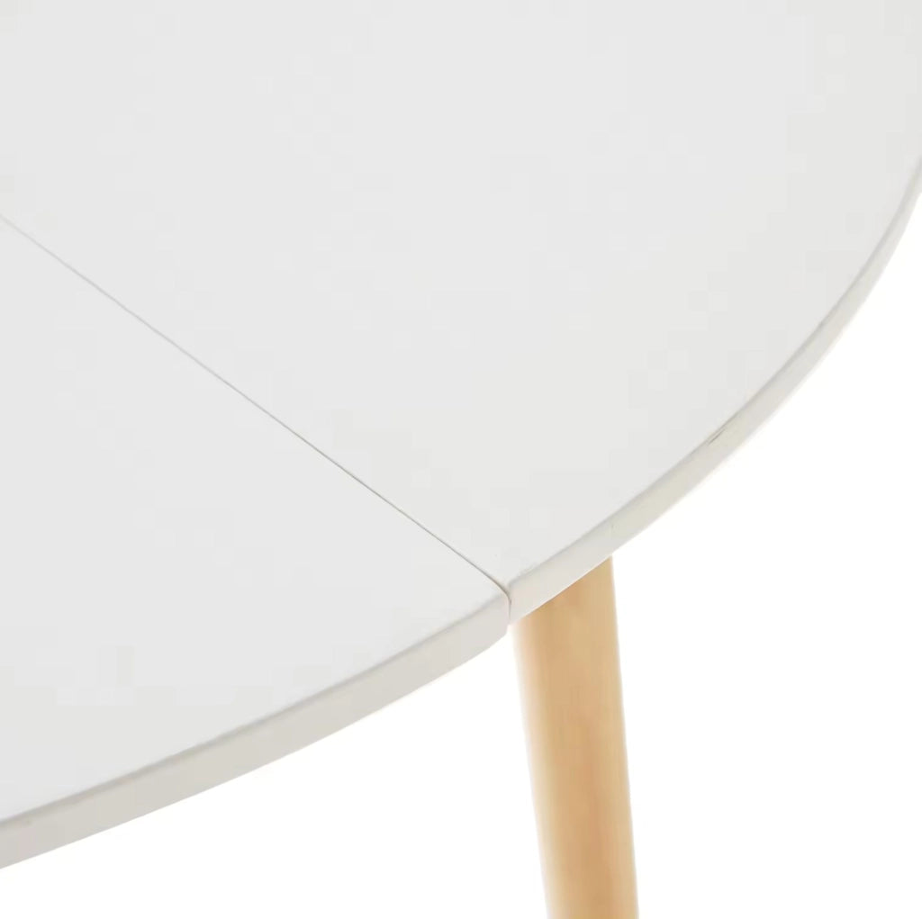Set da pranzo moderno con tavolo rotondo 80x75 cm e 4 sedie in legno e plastica