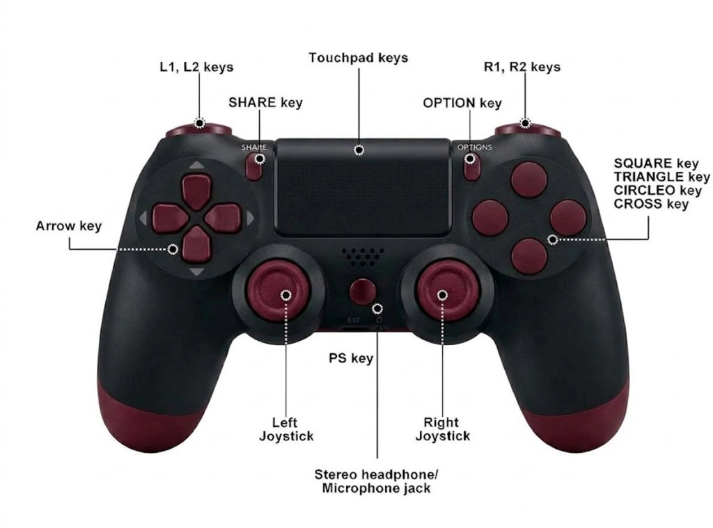 Joystick Controller Compatibile con PS4 Doubleshock Wireless Vibrazione Indicatori LED