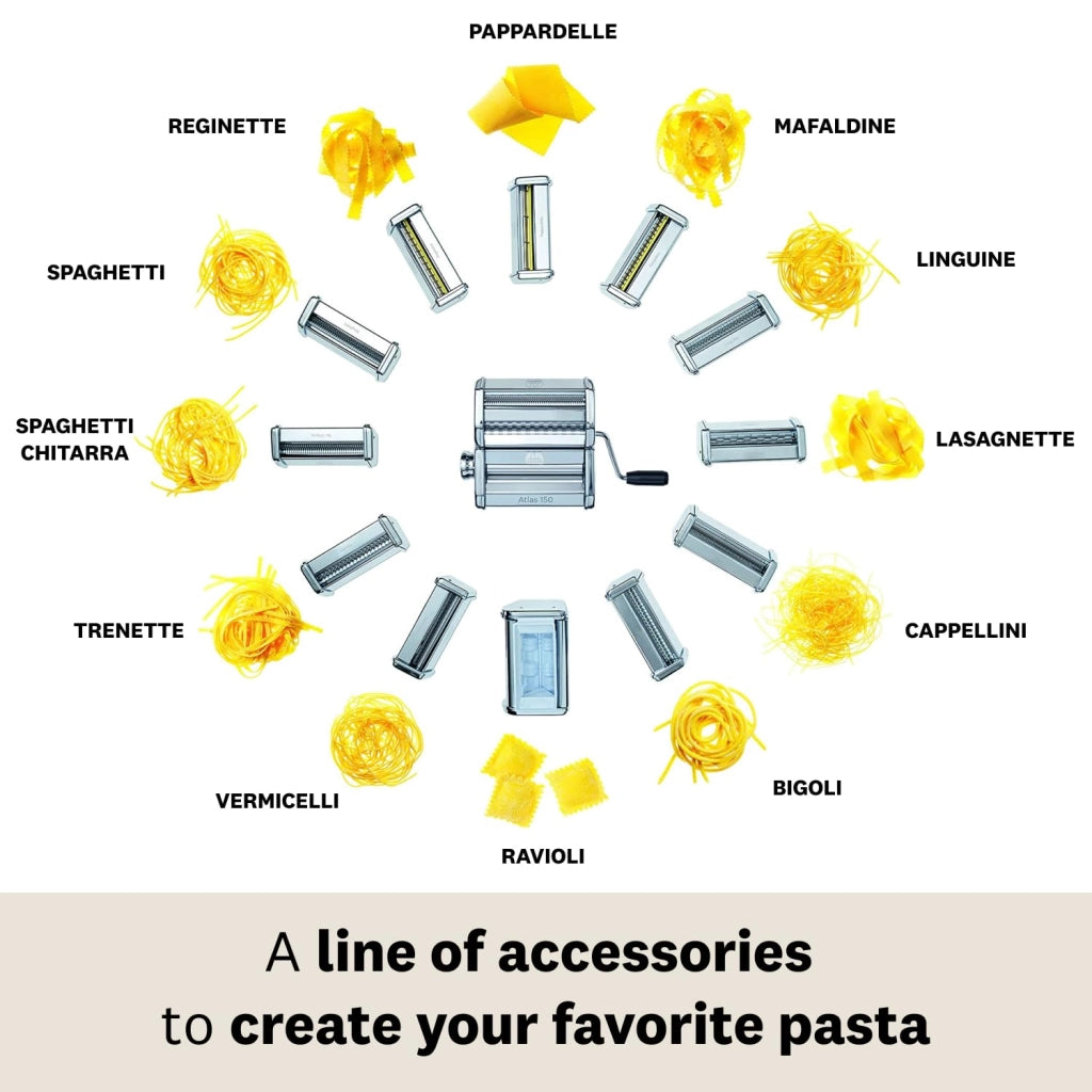 Accessorio per spaghetti, compatibile con la macchina per pasta Atlas 150, in acciaio