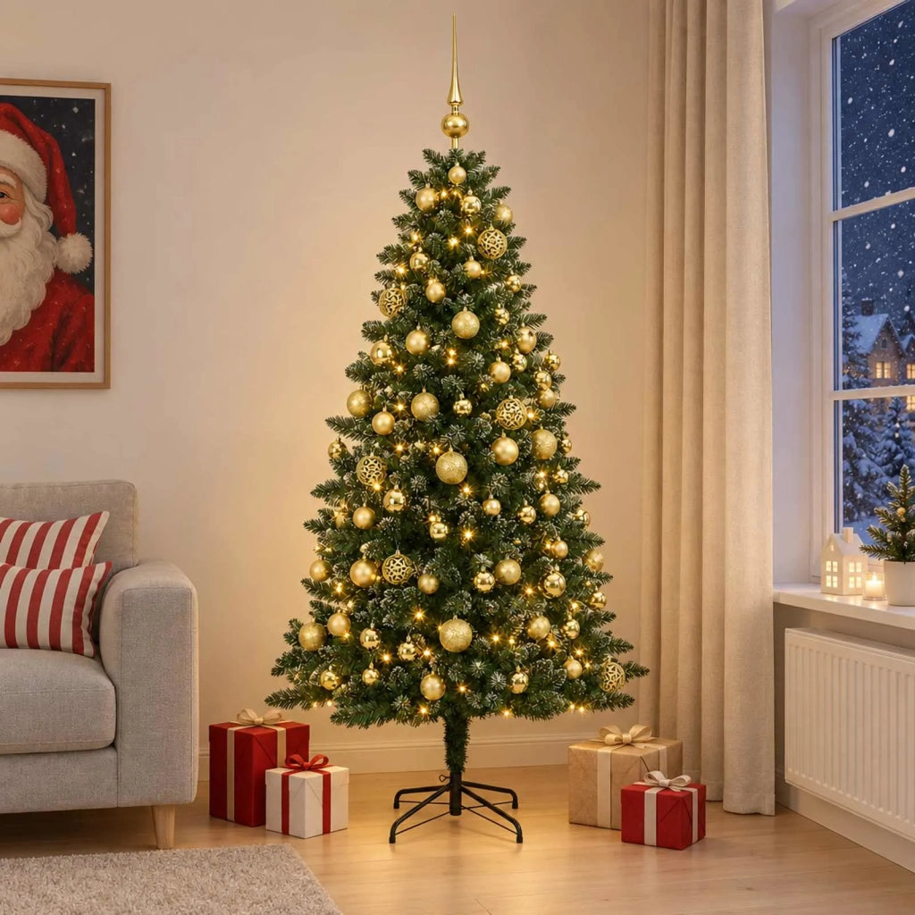 Albero di Natale Artificiale con Palline 210 cm 300 LED 3466587