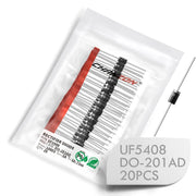 20 diodi raddrizzatori UF5408, 3A, 1000V, con package DO-201AD