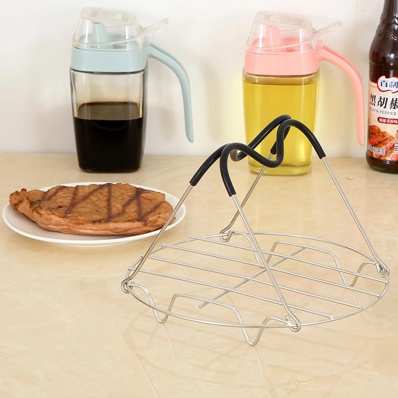 Contenitore in acciaio inossidabile per vapore, pieghevole, 19,5 cm, con maniglie in silicone