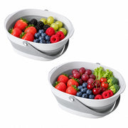 Ciotola per frutta con manico, set da 2, ideale per lavare e scolare le bacche
