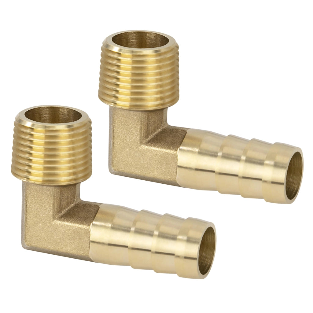 Raccordo a 90° in ottone, da 12 mm a 3/8" – confezione da 2 pezzi