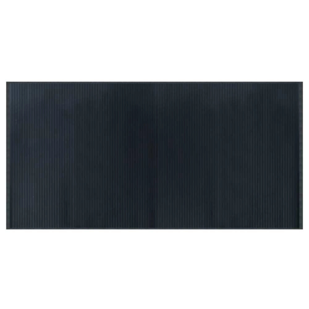 Tappeto Rettangolare Grigio 100x200 cm in Bambù