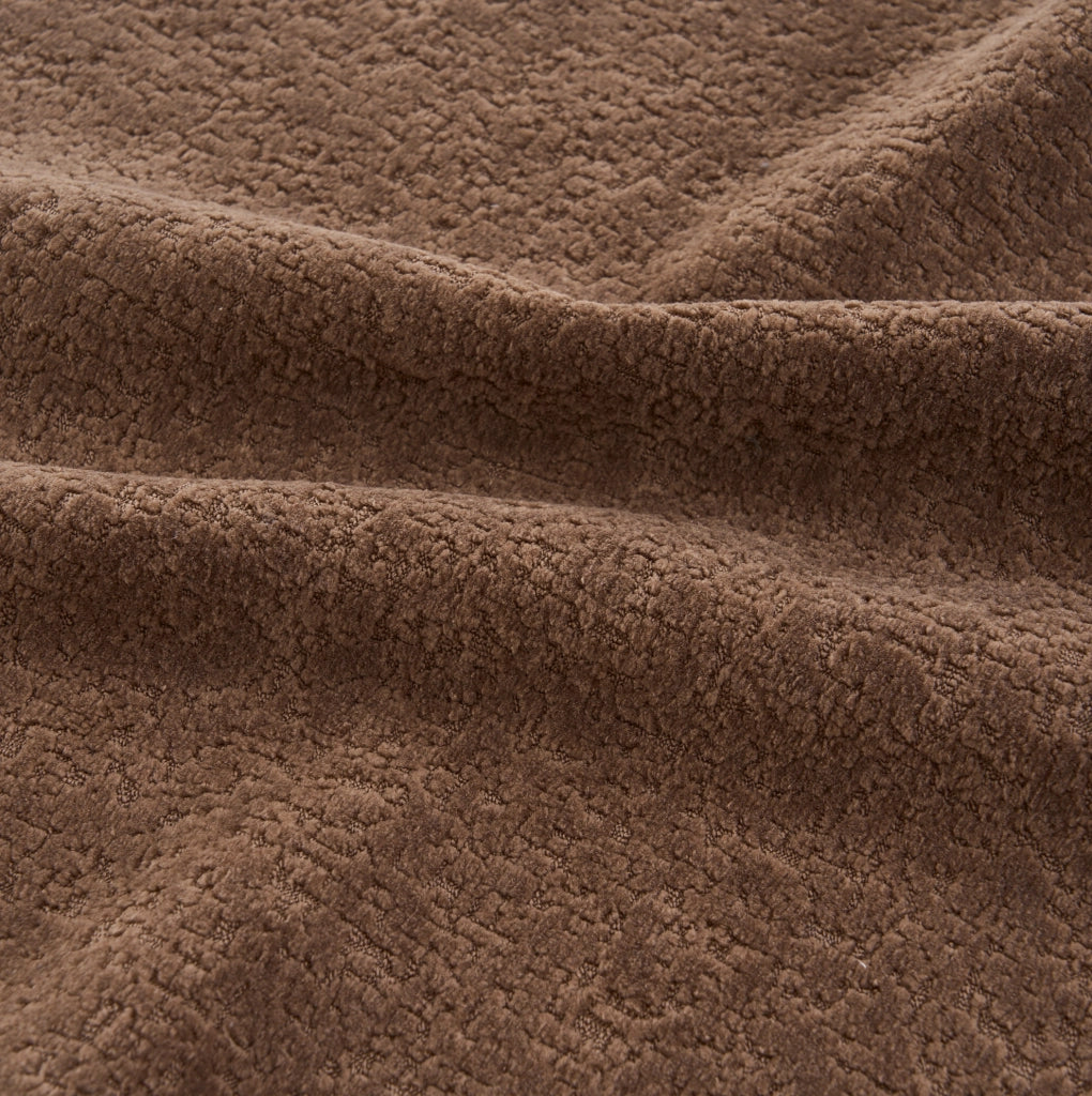 Divano modulare convertibile 263x171x66 cm in ciniglia marrone senza montaggio