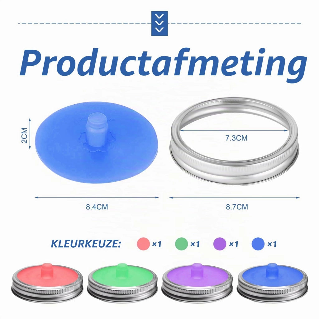 Set di 4 coperchi per fermentazione, con pesi in vetro in silicone