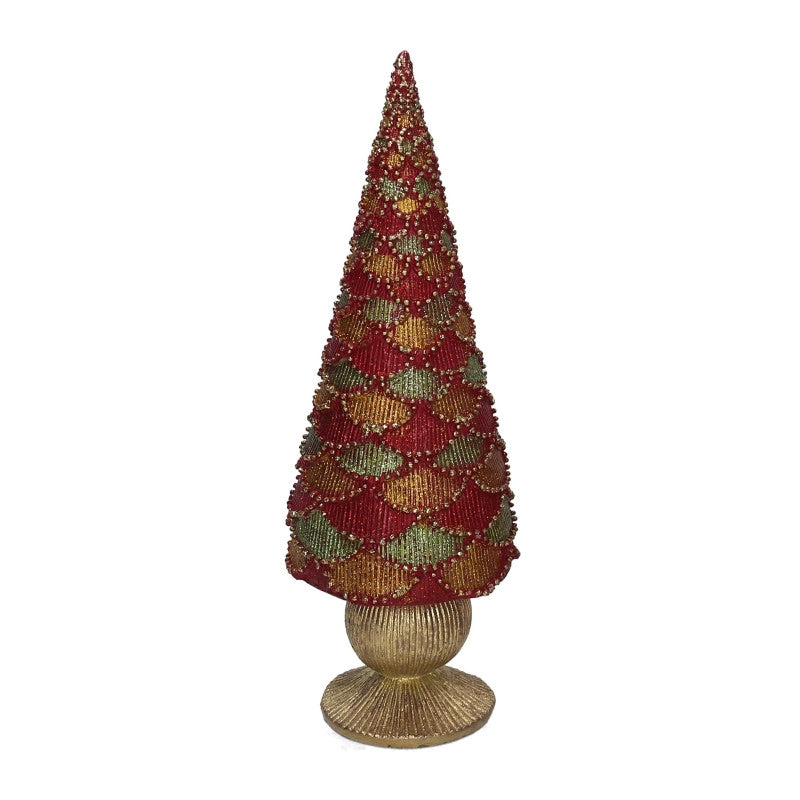 Albero resina oro e rosso cm ø12h43