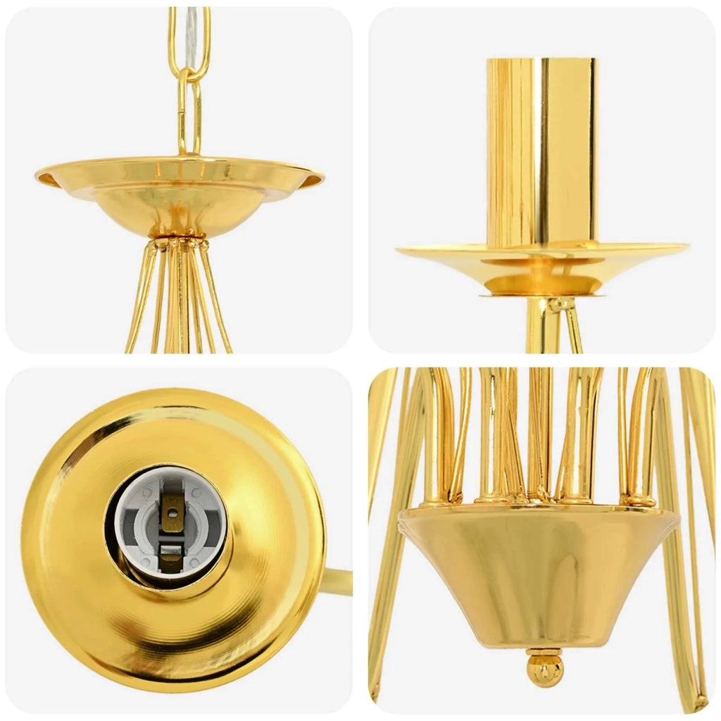 Lampadario regolabile E14 Metallo Oro Ø 78 x 101 cm 42053783