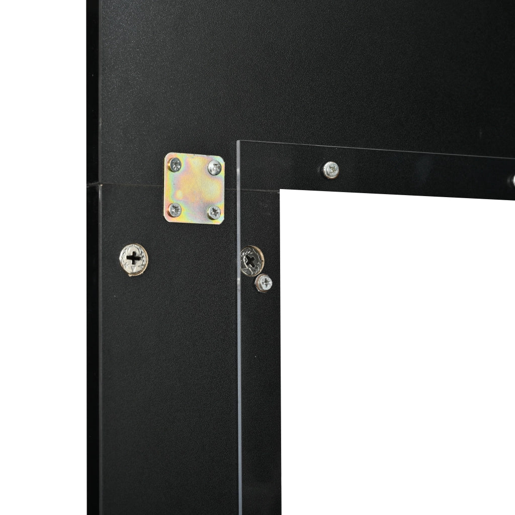 Vetrina 60 × 40 × 180 cm con LED controllato da app 5 vani porta in acrilico nera lucida con ripiani in vetro