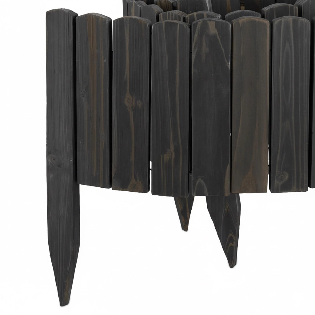 Bordatura per aiuole, 200 cm, flessibile, altezza 25 cm, legno, colore antracite
