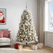 Albero di Natale artificiale con rami snodati e palline 210 cm 3467311