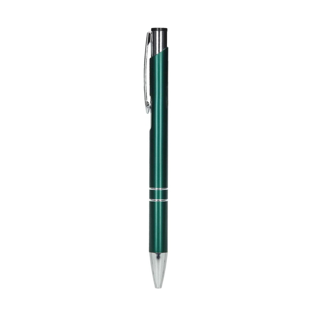 Penna a sfera Pegaz, verde (metallo), 50 pezzi, 0,3 mm tratto fine, con clip da tasca