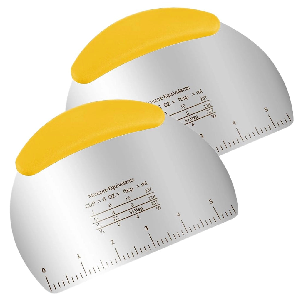 Set di 2 spatole da cucina in acciaio inossidabile con scala graduata, dimensioni 16 x 11,4 cm