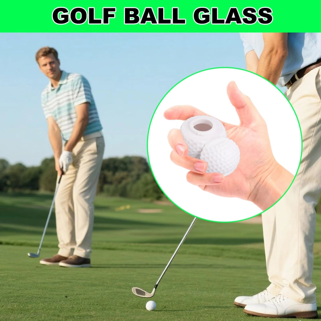4 bicchieri a forma di pallina da golf con coperchio, capacità 50 ml, colore bianco