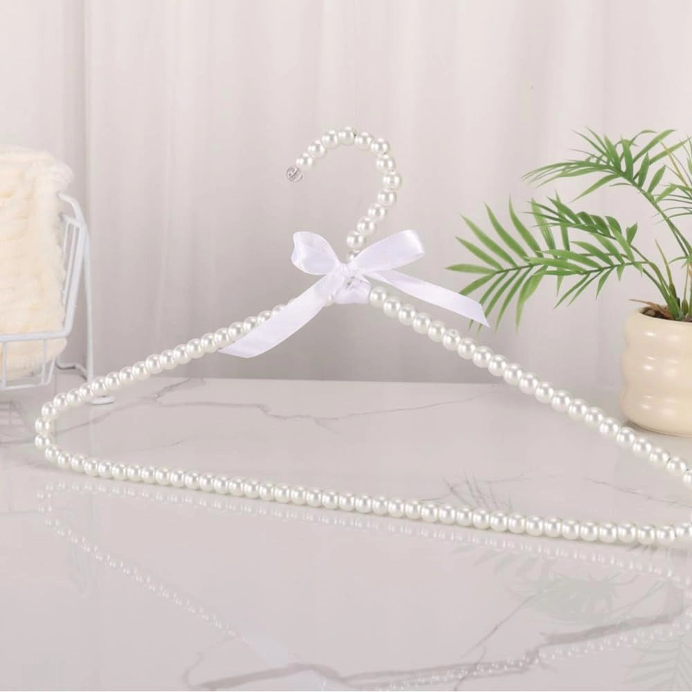 Grucce per abiti con perline, confezione da 5 pezzi, colorate, in plastica