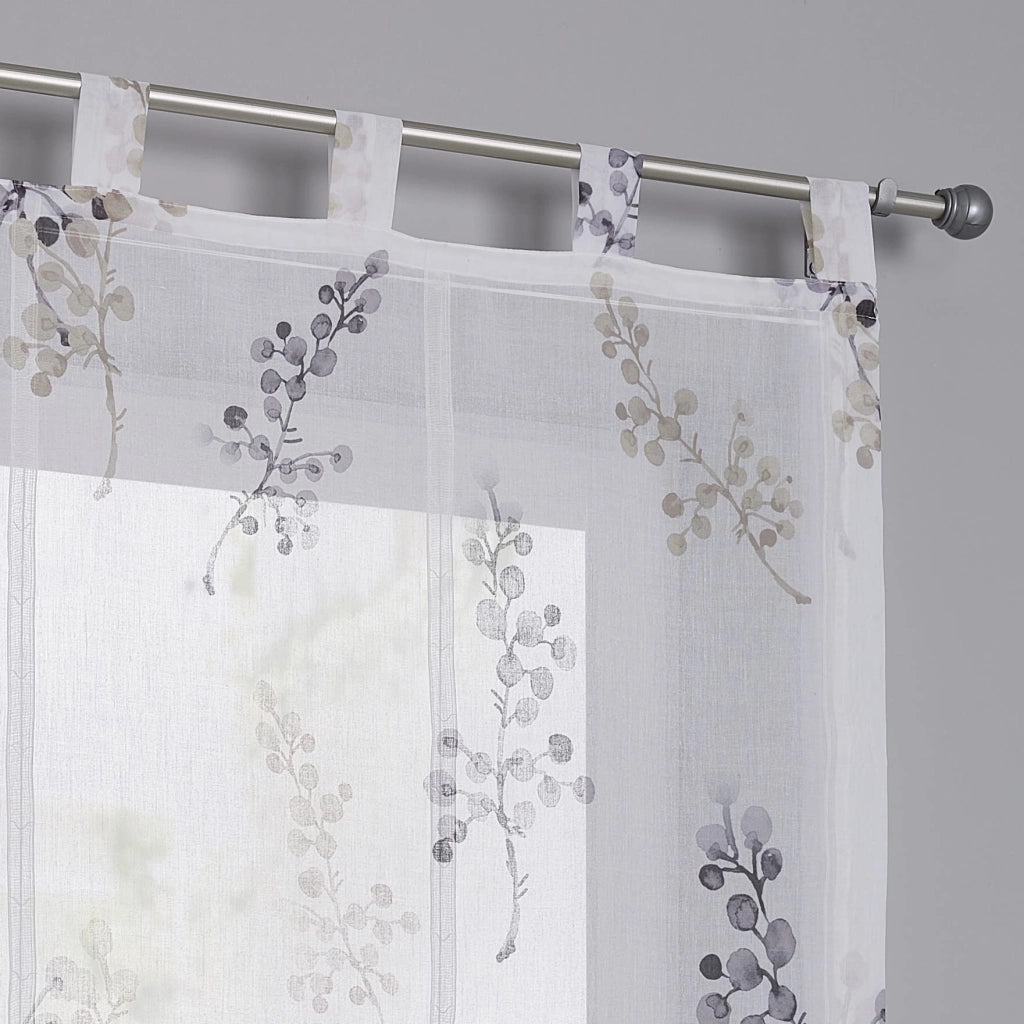 Tenda a pacchetto con passanti, color tortora, 45 x 140 cm, semitrasparente