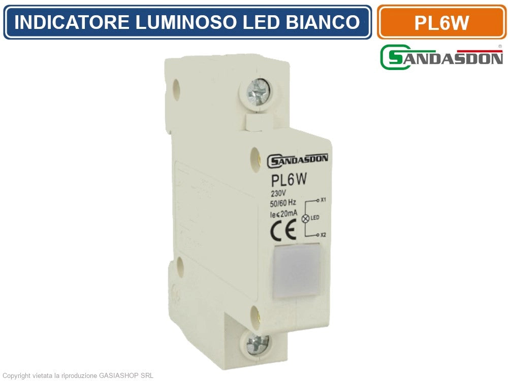 SANDASDON INDICATORE LUMINOSO LED SU GUIDA DIN 1 MODULO PER PRESENZA TENSIONE SPIA DI SEGNALAZIONE VERDE GIALLO ROSSO BLU BIANCO - Colore Struttura:Verde