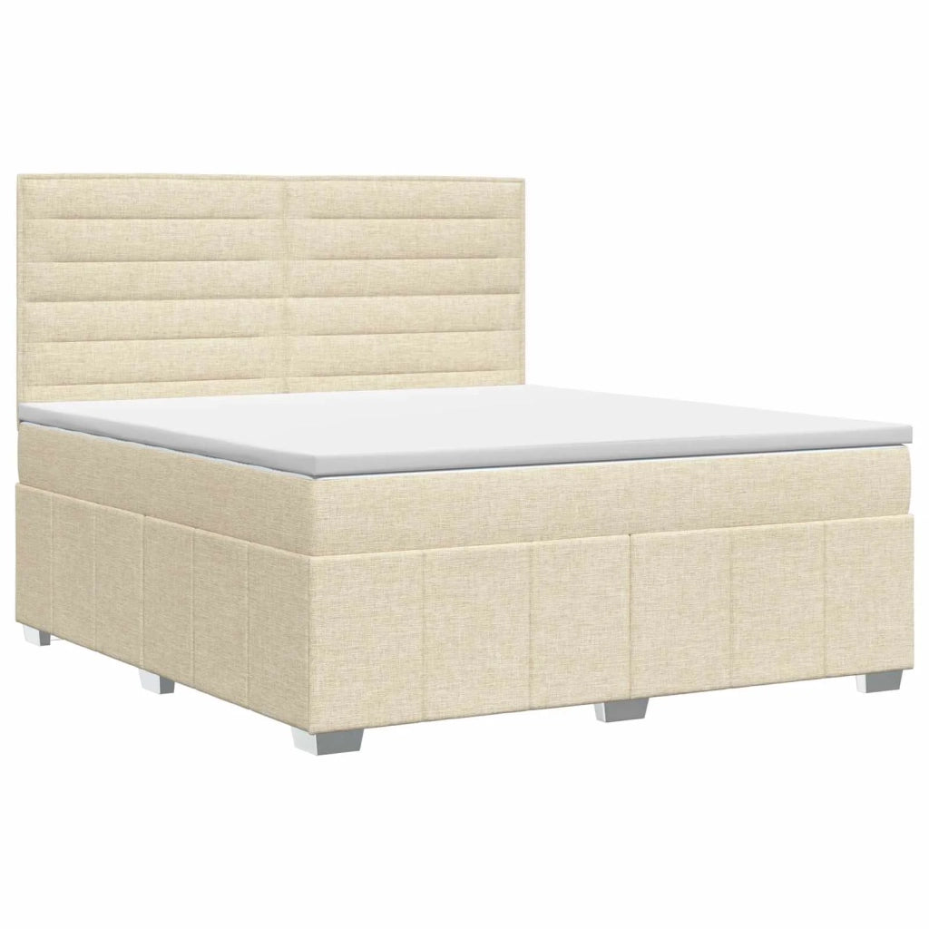 Letto box spring con materasso Crema 160 x 200 cm Tessuto 3454174