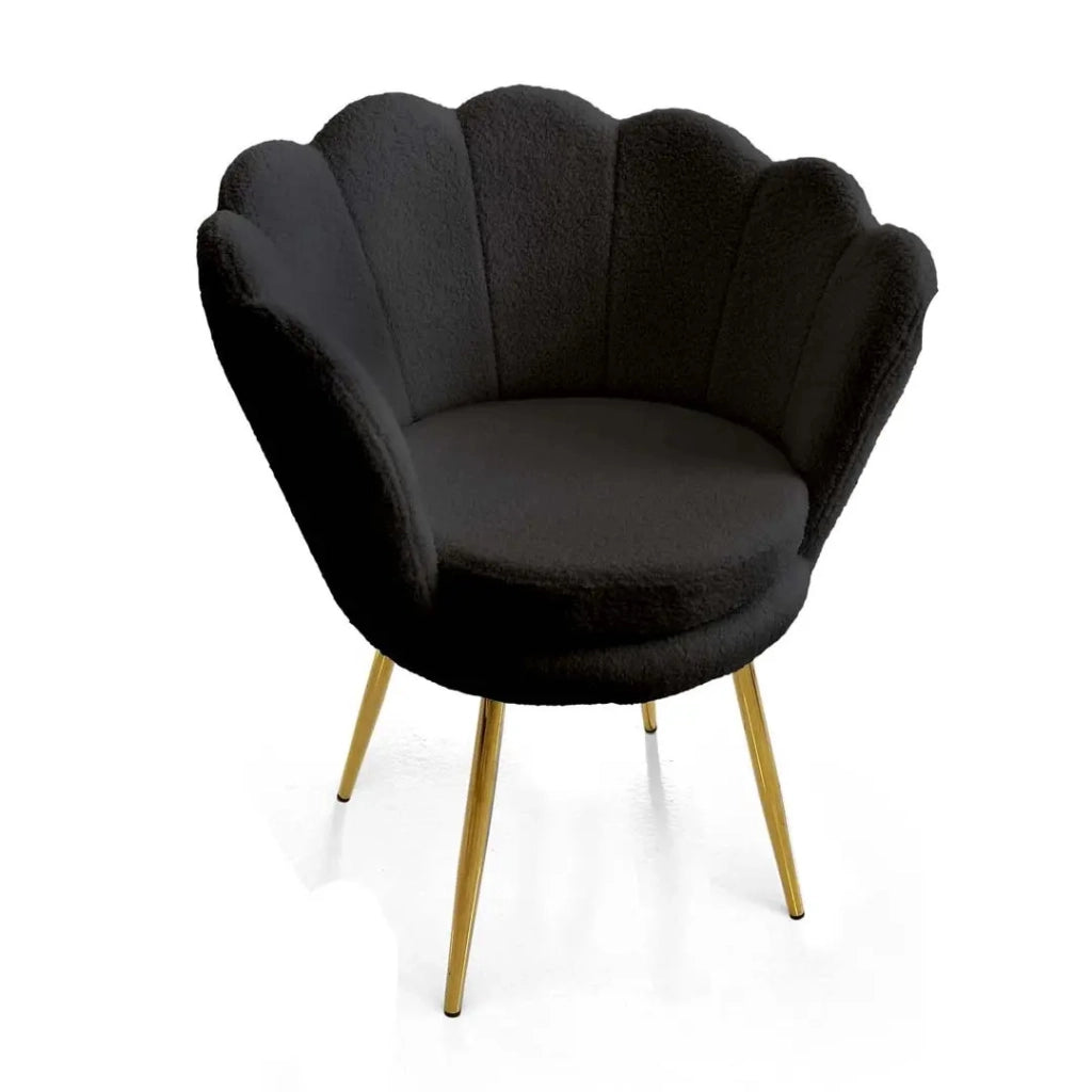 Poltrona imbottita in tessuto teddy cm 69x60x80h