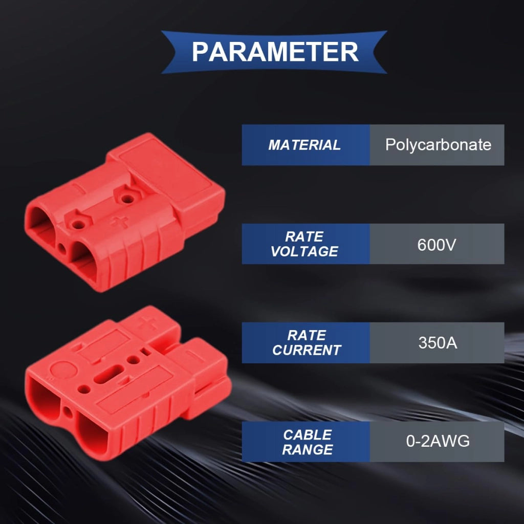 Connettori rapidi per batterie, 2 pezzi, 600 V, 350 A, per cavi da 0 a 2 AWG