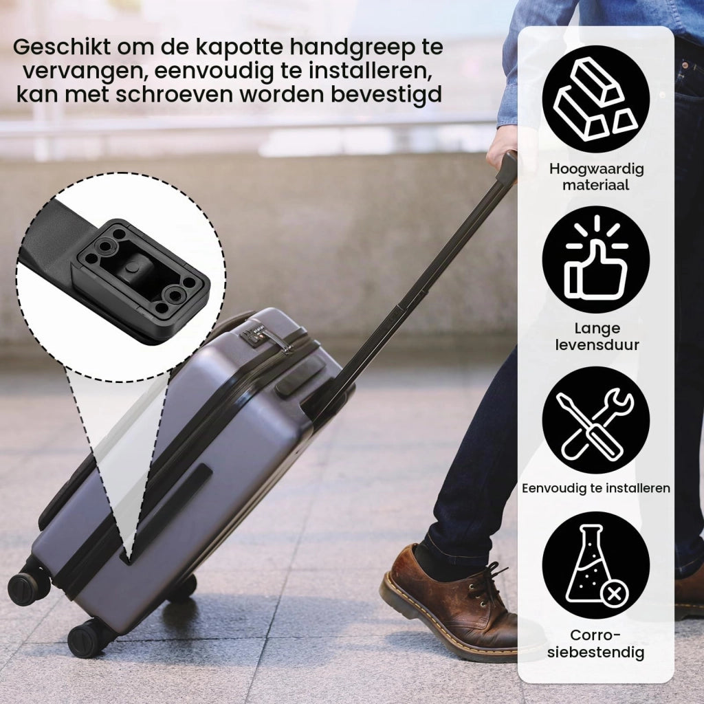 Maniglia per valigia in plastica, 20 cm, maniglia di ricambio per bagagli, in TPU, colore nero