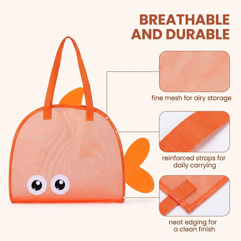 Borsa a rete per giocattoli da spiaggia, asciugamani e accessori – grande, pieghevole