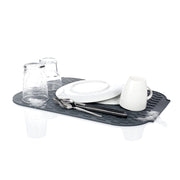 Tappetino in silicone antiscivolo per asciugare stoviglie, dimensioni 39x27x0,4 cm, colore grigio
