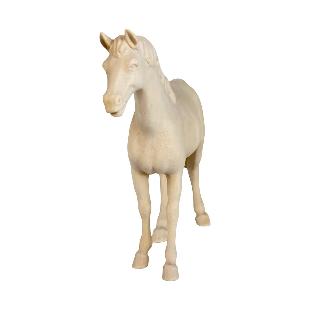 Cavalluccio di legno, 6 cm, intagliato a mano, legno naturale, statuina per presepe