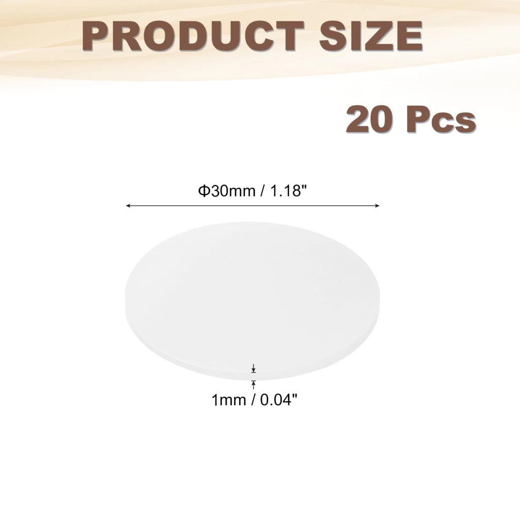 Guarnizioni siliconiche rotonde, 20 pezzi, 30x1 mm, trasparenti