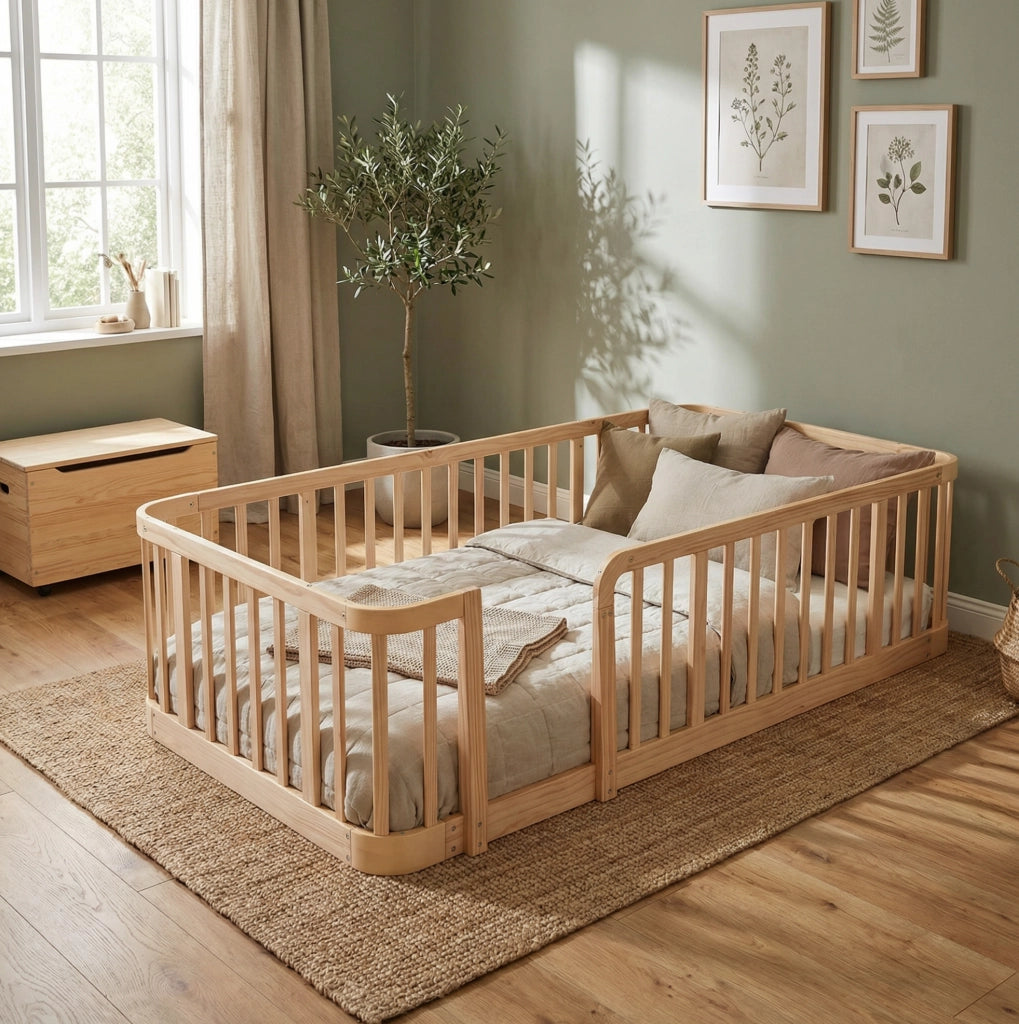 Box modulare per bambini 90x200 cm in legno ingegnerizzato naturale