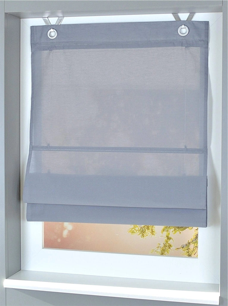 Tenda a rullo con occhielli, semitrasparente, 45x140 cm, grigia