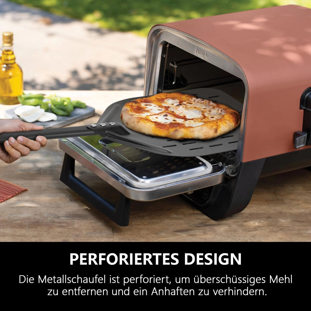 Pala per pizza forata, dimensioni 30x39 cm, resistente al calore, con spatola per girare la pizza