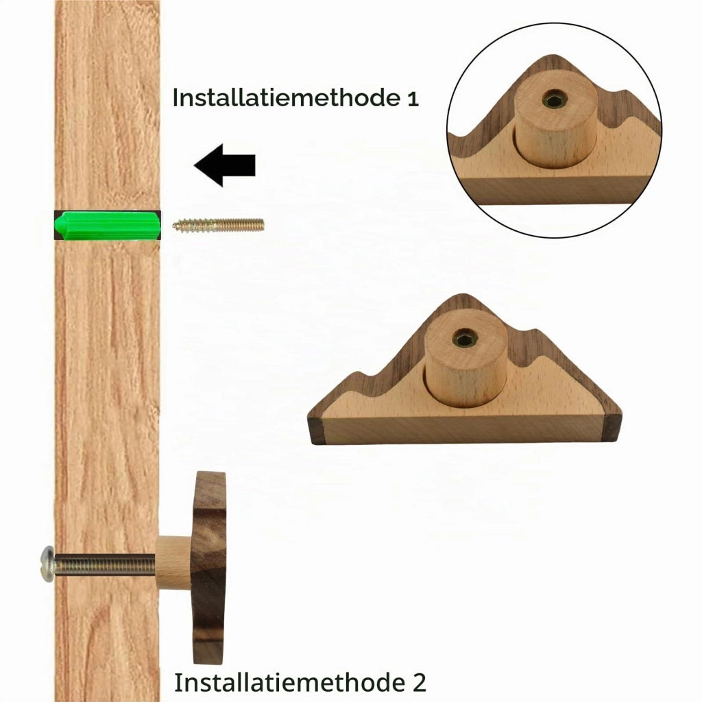 Set di 4 maniglie in legno Bergform, ideali per cassetti, con viti incluse