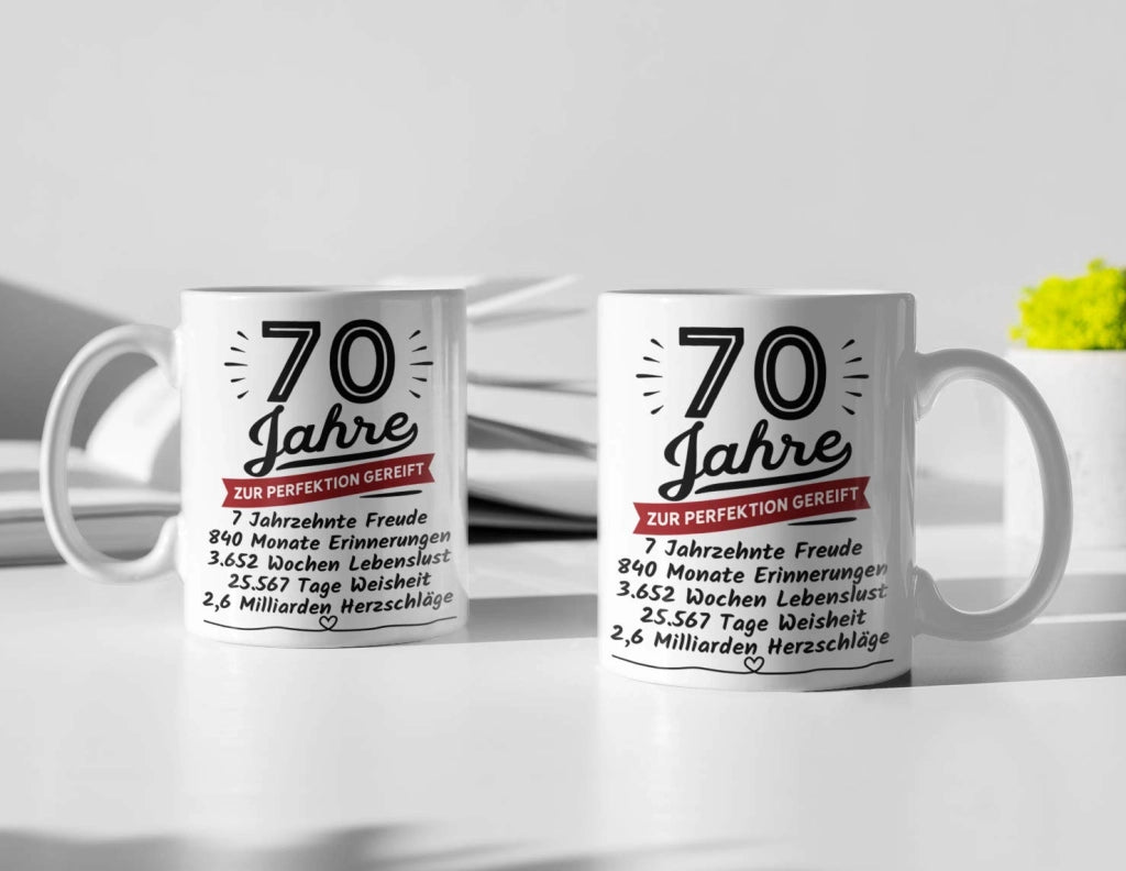 Mok, Vetroceramica, 330 ml. "70 anni per raggiungere la perfezione"